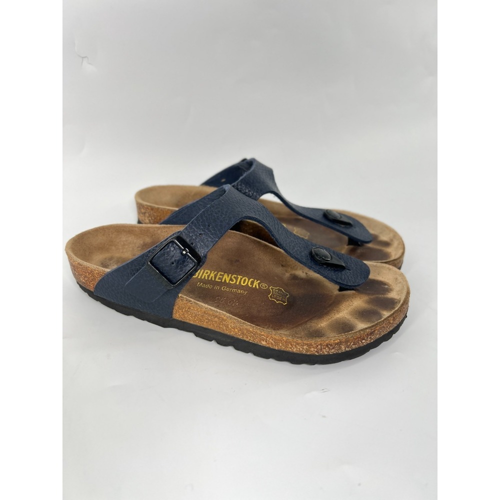 Birkenstock Gizeh Navy Blue Birko-Flor Thong Sandals Womens 37 Regular Wide